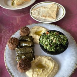 Falafel and dolma platter Falafel and dolma platter