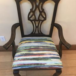 New upholstery on chairs. New upholstery on chairs.