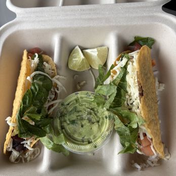 DosBros Fresh Mexican Grill - Two veggie hard shell tacos. - Mexican Near Me - Bartlett, Illinois