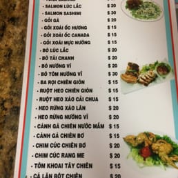 a menu for a chinese restaurant