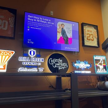 Mr Brews Taphouse - There brewery ad lights - Burgers Near Me - Murfreesboro, Tennessee