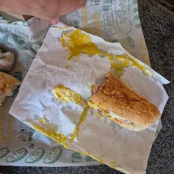 Subway - Supposed to be a spicy Italian ended up with a mayonnaise and mustard with bread