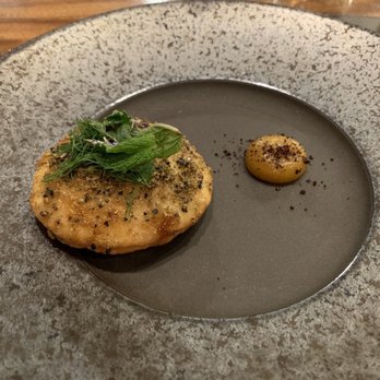 Senia - Cheese course with amazing bread (goat cheese stuffed inside) - Cocktail Bars Near Me - Honolulu, Hawaii