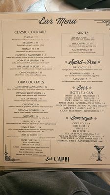 Menu photo 2 Bar Capri Tempe, AZ
