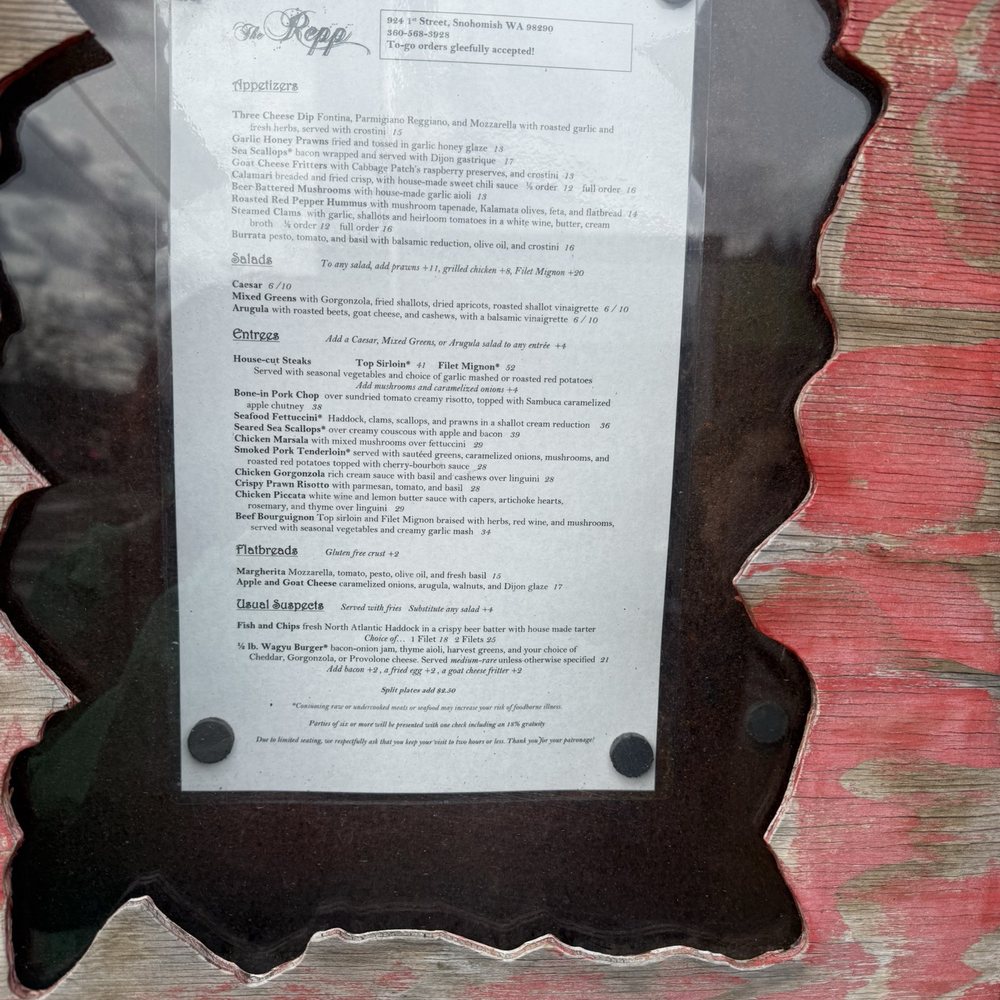 The Repp - Their menu as of March 22nd, 2025 - New American Near Me - Snohomish, Washington The Repp - Their menu as of March 22nd, 2025 - New American Near Me - Snohomish, Washington