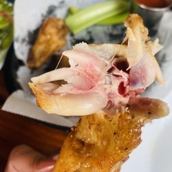 South Shore Tiki Lounge - Bloody chicken wings. Don't get sick!