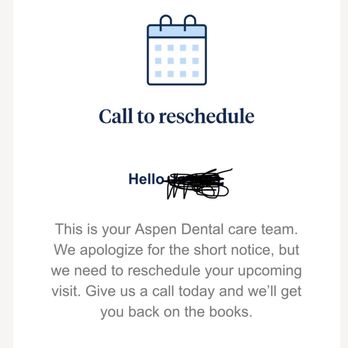 Aspen Dental - Last minute reschedule they sent me - Oral Surgeons Near Me - Goodyear, Arizona Aspen Dental - Last minute reschedule they sent me - Oral Surgeons Near Me - Goodyear, Arizona