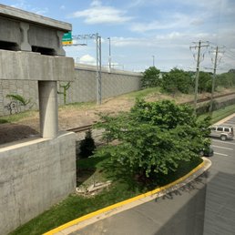 View of the train tracks from the third floor. SO close to the hotel and SO loud. I was woken up at 3 am!