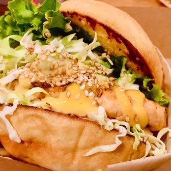 A+ Burger - Salmon Burger - added avocado and gluten free bun - Burgers Near Me - Oakland, California A+ Burger - Salmon Burger - added avocado and gluten free bun - Burgers Near Me - Oakland, California