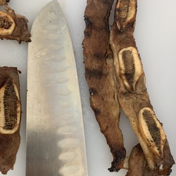 Aiea Pancake House - Kalbi so thin and small, no flavor. Kitchen knife for scale - Breakfast & Brunch Near Me - Aiea, Hawaii