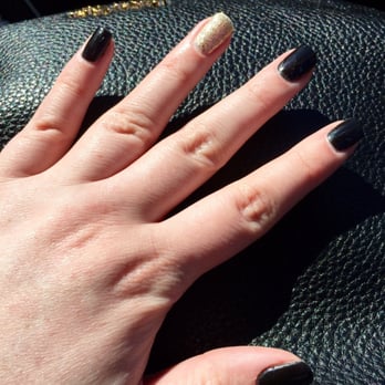 Bliss Nail Salon - Black and gold gel. - Nail Salons Near Me - New Britain, Connecticut Bliss Nail Salon - Black and gold gel. - Nail Salons Near Me - New Britain, Connecticut