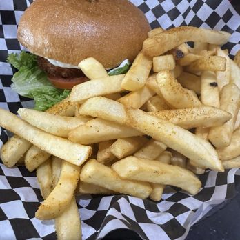 Triumph Taproom - Fried chicken sandwich and fries - Sports Bars Near Me - Greer, South Carolina Triumph Taproom - Fried chicken sandwich and fries - Sports Bars Near Me - Greer, South Carolina