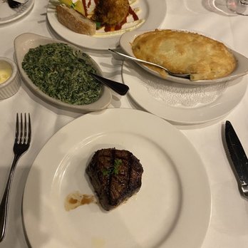 Old Original Bookbinders - Filet mignon, crabcake, creamed spinach, and lobster mac & cheese. - Seafood Near Me - Richmond, Virginia Old Original Bookbinders - Filet mignon, crabcake, creamed spinach, and lobster mac & cheese. - Seafood Near Me - Richmond, Virginia