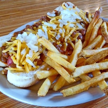 Bridgeside - Olympic Chili Dog with homemade chili and fries... - American Near Me - Cascade Locks, Oregon