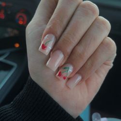 Ok Nails - Valentine's day nails, really good, clean, precise nail art
