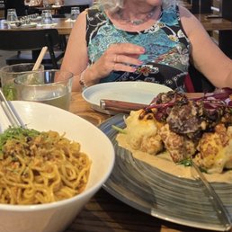 Crispy Cauliflower , Garlic Szechuan Noodles Crispy Cauliflower , Garlic Szechuan Noodles