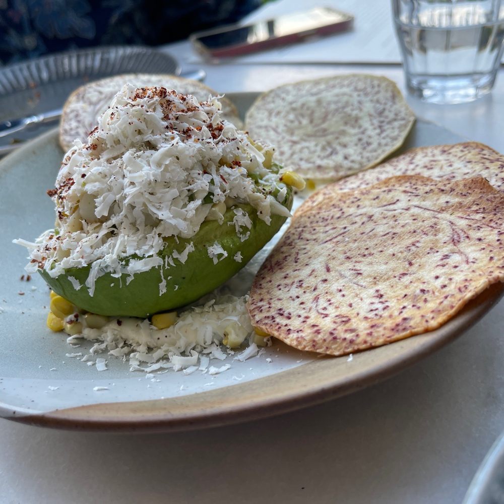Graffiti Raw - Stuffed Avocado was so creamy and a great combo with the Taro Chips - Seafood Near Me - Houston, Texas