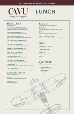 Menu photo 2 Cavu BYOB Wildwood Crest, NJ Menu photo 2 Cavu BYOB Wildwood Crest, NJ