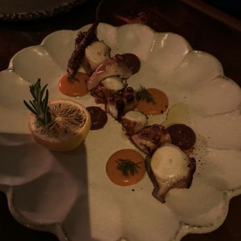 MILA Restaurant - grilled spanish octopus, romesco, kalamata tapenade, pistou - Mediterranean Near Me - Miami Beach, Florida