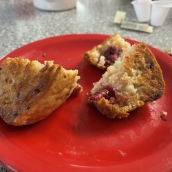Martha's Diner - Raspberry muffin (half eaten)