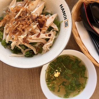 Hanoi 36 Restaurant - A dried Phở Gà - chicken pho with broth on the side. Oh my Gosh!, it's so good. - Vietnamese Near Me - Garden Grove, California Hanoi 36 Restaurant - A dried Phở Gà - chicken pho with broth on the side. Oh my Gosh!, it's so good. - Vietnamese Near Me - Garden Grove, California