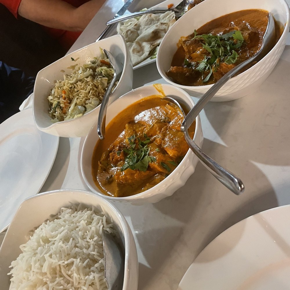 Deccan Spice - Fried ride, lamb Hyderabadi Korma, Chicken Tikka masala, White Basmati Rice - Indian Near Me - Pompano Beach, Florida