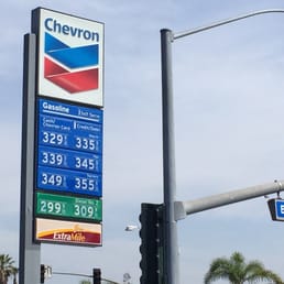 gas prices at a gas station