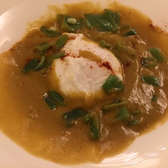 Antico Arco - Snap pea soup with poached egg- taste great, the consistency is a bit thicker than expected - Wine Bars Near Me - Rome, RM