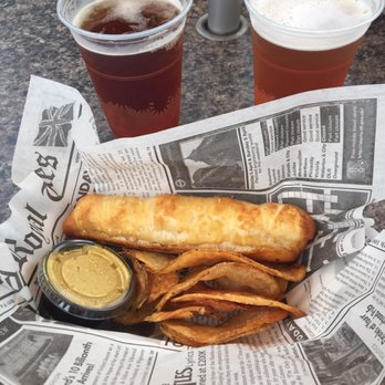 Mama's Pretzel Kitchen - Pretzel dog and Orlando Brewing Company blonde ale. - Pretzels Near Me - Orlando, Florida