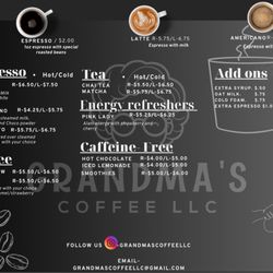 Grandma’s Coffee - Our menu