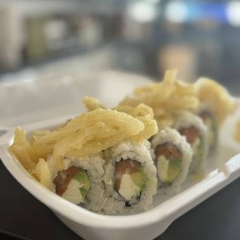 Maki Yaki - Philadelphia roll with added crispy onions on top - Japanese Near Me - Dana Point, California