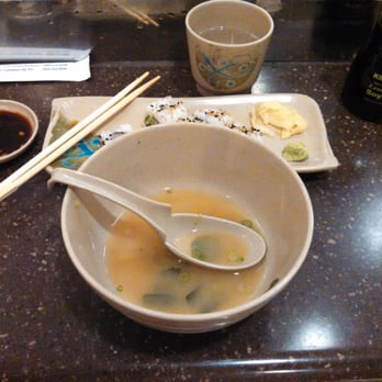 AJ's Sushi Bar - Yum! Super Giant Biggest miso soup bowl!  P.S. Sorry I posted this to wrong restaurant earlier.  : ( - Sushi Bars Near Me - Tucson, Arizona