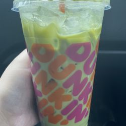 Dunkin' - Medium iced matcha latte with almond milk