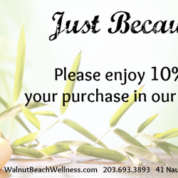 Walnut Beach Wellness & Boutique - Please show us this coupon on your smart phone or quote it before you make your purchase.