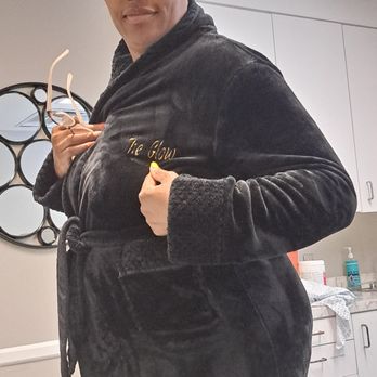 The Glow - Me in my robe waiting to begin my journey. - Plastic Surgeons Near Me - McLean, Virginia