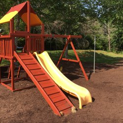 LawnTech Landscaping - We painted a playground for a neighborhood HOA and laid fresh mulch as well.