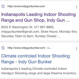 Advertisement of indoor gun range .