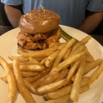 The Feed Sack - Hot Honey Chicken Sandwich with Fries - American Near Me - Aiken, South Carolina The Feed Sack - Hot Honey Chicken Sandwich with Fries - American Near Me - Aiken, South Carolina