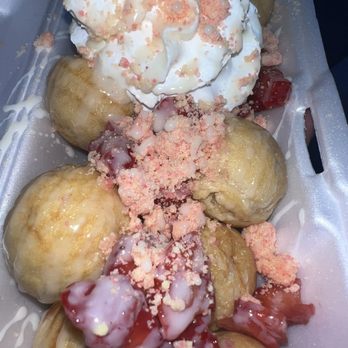 Get Your Dessert On - Strawberry shortcake mini puff balls. - Desserts Near Me