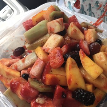 Fruta Mix - Frutas picantes - fruit w Chile salt, lime and chamoy - Desserts Near Me - Orlando, Florida Fruta Mix - Frutas picantes - fruit w Chile salt, lime and chamoy - Desserts Near Me - Orlando, Florida