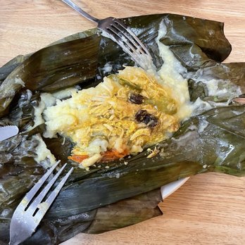 Ave Maria Restaurant - Hayaca sweet tamal with chicken - Latin American Near Me - Los Angeles, California