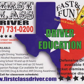 First Class Driver - Driver Ed for teens and adults.  Driving Skills ROAD TEST for teens.  Driving Safety for ticket dismissal and insurance discount. - Driving Schools Near Me - Fort Worth, Texas