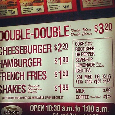 Menu photo 7 In-N-Out Burger Lake Elsinore, CA Menu photo 7 In-N-Out Burger Lake Elsinore, CA