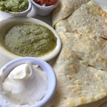 Bea Bea's - Quesadilla with a side of tomatillo salsa per request. - Coffee & Tea Near Me - Burbank, California