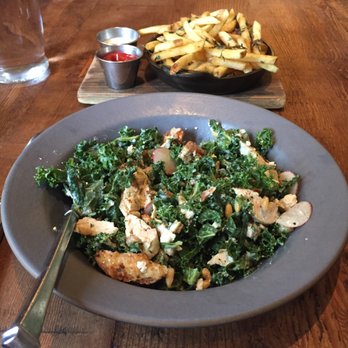 Finch & Fork - Chicken and Kale salad and herb French fries - delicious! - New American Near Me - Santa Barbara, California Finch & Fork - Chicken and Kale salad and herb French fries - delicious! - New American Near Me - Santa Barbara, California