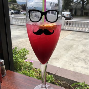 Mimosas Cafe - Prickly Pear Super Mimosa [skimp serving. We didn't even take a sip yet] - Breakfast & Brunch Near Me - San Jose, California