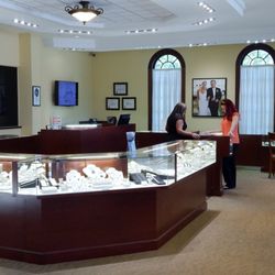 Wesche Jewelers - On the West side of the building we have Diamond Fashion, Estate Jewelry, Men's Fashion, and Bridal along the back wall.