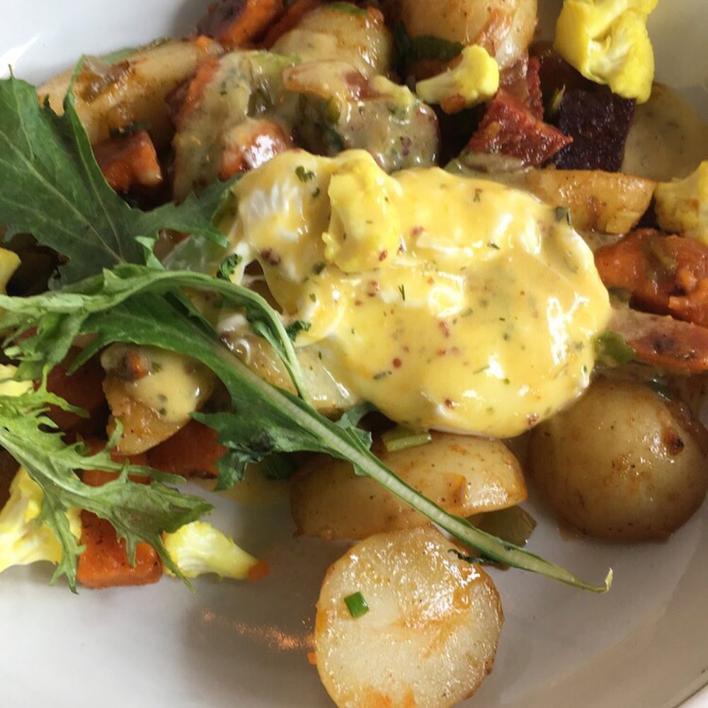 Established Coffee - Poached egg with sweet potatoes, home fries, and chorizo. - Coffee & Tea Near Me - Belfast, BFS Established Coffee - Poached egg with sweet potatoes, home fries, and chorizo. - Coffee & Tea Near Me - Belfast, BFS
