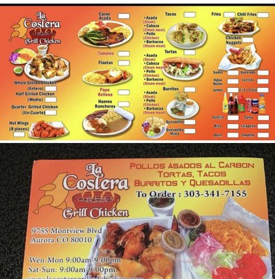 Menu photo 2 La Costera Grill Chicken Aurora, CO Menu photo 2 La Costera Grill Chicken Aurora, CO