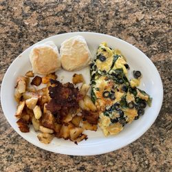 Spinach, Olive, and Feta Cheese Omelet